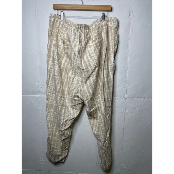NEW Old Navy Womens XXL Linen Blend Pants Drawstring Cream Tan Pull On - Picture 5 of 7